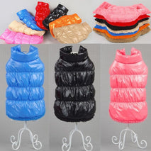 Trendy Retail Pet Dog Puppy Cat Clothing Supplies Winter Warm Padded Coat Down Jacket Vest Apparel Outfit Red S