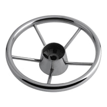 Shanvis Marine Pontoon Boat Yacht 5 Spoke 13-1/2'' Steering Wheel - Durable Corrosion Resistance