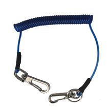 Trendy Retail Retractable Coiled Fishing Lanyard Steel Wire Pier Rope Tether Blue