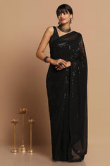 Special Georgette Sarees With Sequins Work