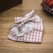 Trendy Retail Pet Dog Cat Neck Towel Fashion Clothing Triangle Plaid Neckerchief Scarf Bib Saliva Towel Bandana Collar Red M