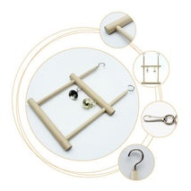 Trendy Retail Parrot Bird Wooden Swing Cage Perches Stand Platform Pet Budgie Hanging Toy 1Pcs