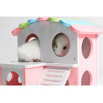 Trendy Retail Wooden House Villa Cage Exercise Toys for Hamster Hedgehog Mouse Rat Guinea Pig