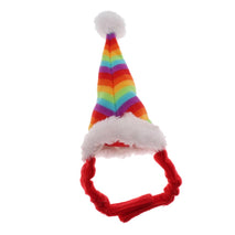 Trendy Retail Christmas Bunny Santa Rainbow Hat Outward Cotton Cap for Little Pet Festival