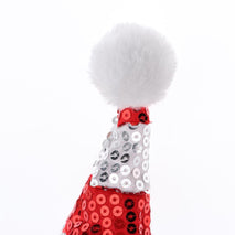 Trendy Retail Adjustable Pet Dog Puppy Cat Shiny Red White Striped Christmas Santa Hat for Pets Winter Party Clothes Xmas Costume Dress Up Size S