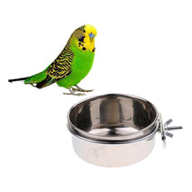 Trendy Retail Pet Supplies Bird Parrot Dog Feeding Cup Cage Hanging Bowl Stainless Steel Perch with Clamp