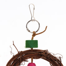 Trendy Retail Parrots Cockatiel Lovebird Treat Chew Bird Cage Hanging Swing Natural Rattan Toy
