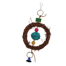 Trendy Retail Parrots Cockatiel Lovebird Treat Chew Bird Cage Hanging Swing Natural Rattan Toy