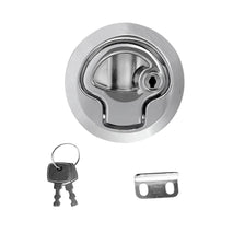 Shanvis 1 Piece Zinc Alloy Chrome Finished 2'' Marine Boat Deck Flush Latch Pull Latch Caravan Door Latch & Keys Suits 2-12mm Deep