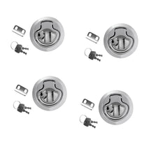 Shanvis 4 Pieces 2'' Door Latch Hatch Round Pull Locking Flush Mount Deck Latch for Marine Boat Caravan