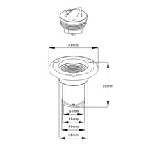 Shanvis Water Cover Filler With Cap For Boat Yacht Socket 38 Mm