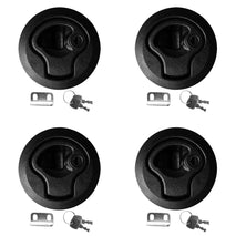 Shanvis 4 Pieces/ Set Round 2''/50mm Flush Pull Slam Latches with Keys for Boat Deck Hatch 1/4'' Door - Locking Style