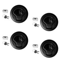 Shanvis 4 Pieces/ Set Round 2''/50mm Flush Pull Slam Latches with Keys for Boat Deck Hatch 1/4'' Door - Locking Style
