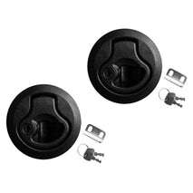Shanvis 2 Pieces/ Set Round 2''/50mm Flush Pull Slam Latch with Keys for Boat Deck Hatch 1/4'' Door - Locking Style