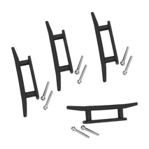 Shanvis 4 Pieces Durable Black Nylon Marine Kayak Boat Yacht Canoe Dinghy Cleat Mooring Deck Mount Anchor Rope Line Cleat Open Base Hardware