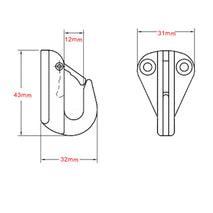 Shanvis 2 Pieces Marine Grade 316 Stainless Steel Snap Type 43mm Fender Hook for Boat, Ship, Yacht, Sail
