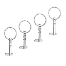 Shanvis 4 Pieces Boat Bimini Top Fitting Hardware Spring Loaded Quick Release Pins 1/4 Stainless Steel with Pull Ring
