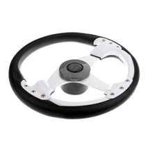 Shanvis Premium Black Aluminum Alloy Marine Yacht Boat Steering Wheel 3 Spoke 340mm with Hub