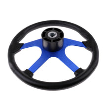 Shanvis 360mm Aluminum Alloy Marine Steering Wheel 4 Spoke 3/4'' Key Way Tapered with Black Foam Grip - Boat Steering Wheel