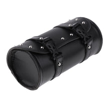 Shanvis Motorcycle Side Saddlebag PU Leather Round Barrel Saddle Tool Bag For Harley