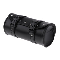 Shanvis Motorcycle Side Saddlebag PU Leather Round Barrel Saddle Tool Bag For Harley