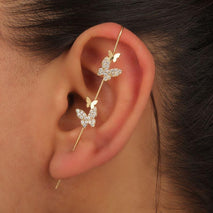 Fabulous Gold Plated & American Diamond Earcuff