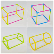 3D Geometric Shape Building Set w/ Box for Kids Mathematics Teaching Aids