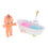 Kid Electronic Doll Bath Set with Real Working Bathtub Pretend Play Bath Toy