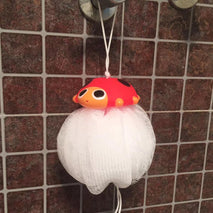 Children Bath Shower Sponge Puff Pouf Cartoon Design Scrubber Balls Ladybug