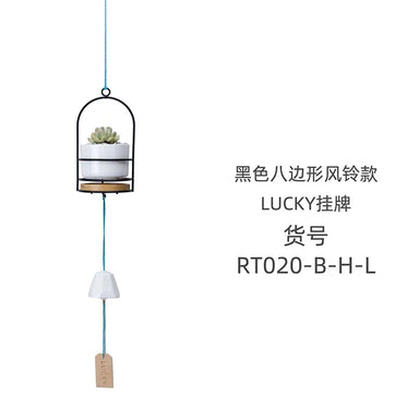 octagonal-wind-chimes-black-frame-lucky-flower-pot-set
