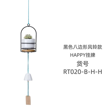 octagonal-wind-chimes-black-frame-happy-flower-pot-set