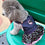 Trendy Retail Lightweight Comfortable Adorable Pink Heart Sequin Polka Dot Blue Jeans Dog Puppy Overall Dress M
