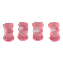 Trendy Retail 4PCS/SET Safe Warm Adjustable Hook And Loop Fastener Snap Pet Dog Cat Shoes Pink 5#