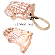 Trendy Retail Plastic Adjustable Strap With Buckle Pet Dog Basket Muzzle Cage Beige 6#