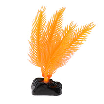 Trendy Retail Yellow Plastic Fake Grass Cloth Leaves Plants Aquarium Fish Tank Ornament