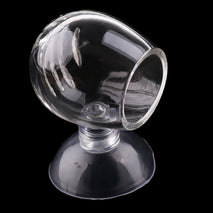 Trendy Retail Aquarium Fish Tank Glass Feeding Cup Holder Oval Aquatic Feeder with Sucker