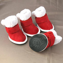 Trendy Retail PU Leather Rubber Bottom Hook Loop Fasteners Snap Dog Boots Shoes Clothing Accessory Pet Supplies PACK OF 4PCS 5#